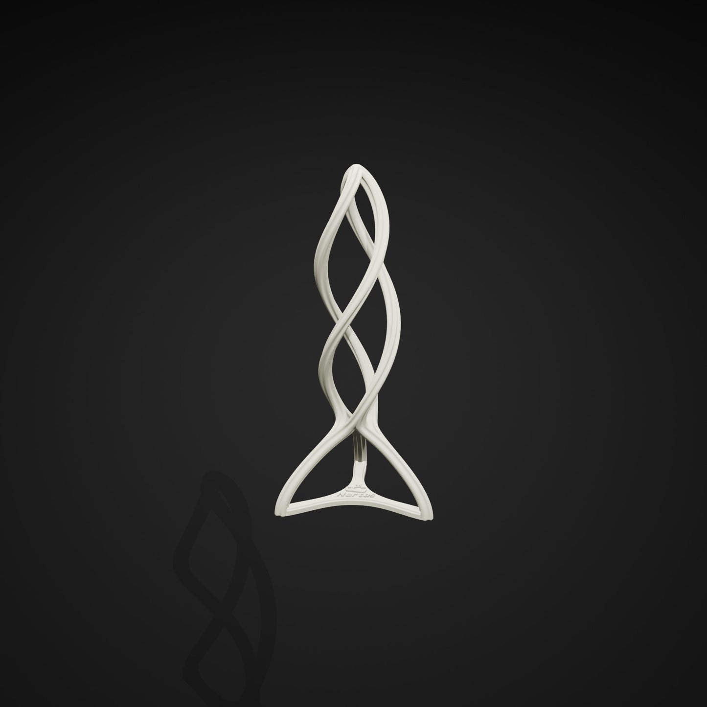 Ein Render des Nertas Boxhandschuhtrockners. Der Boxhandschuhtrockner ist schon fast organisch geformt für einen elfischen look und sehr viel Platz für trocknende Luft.