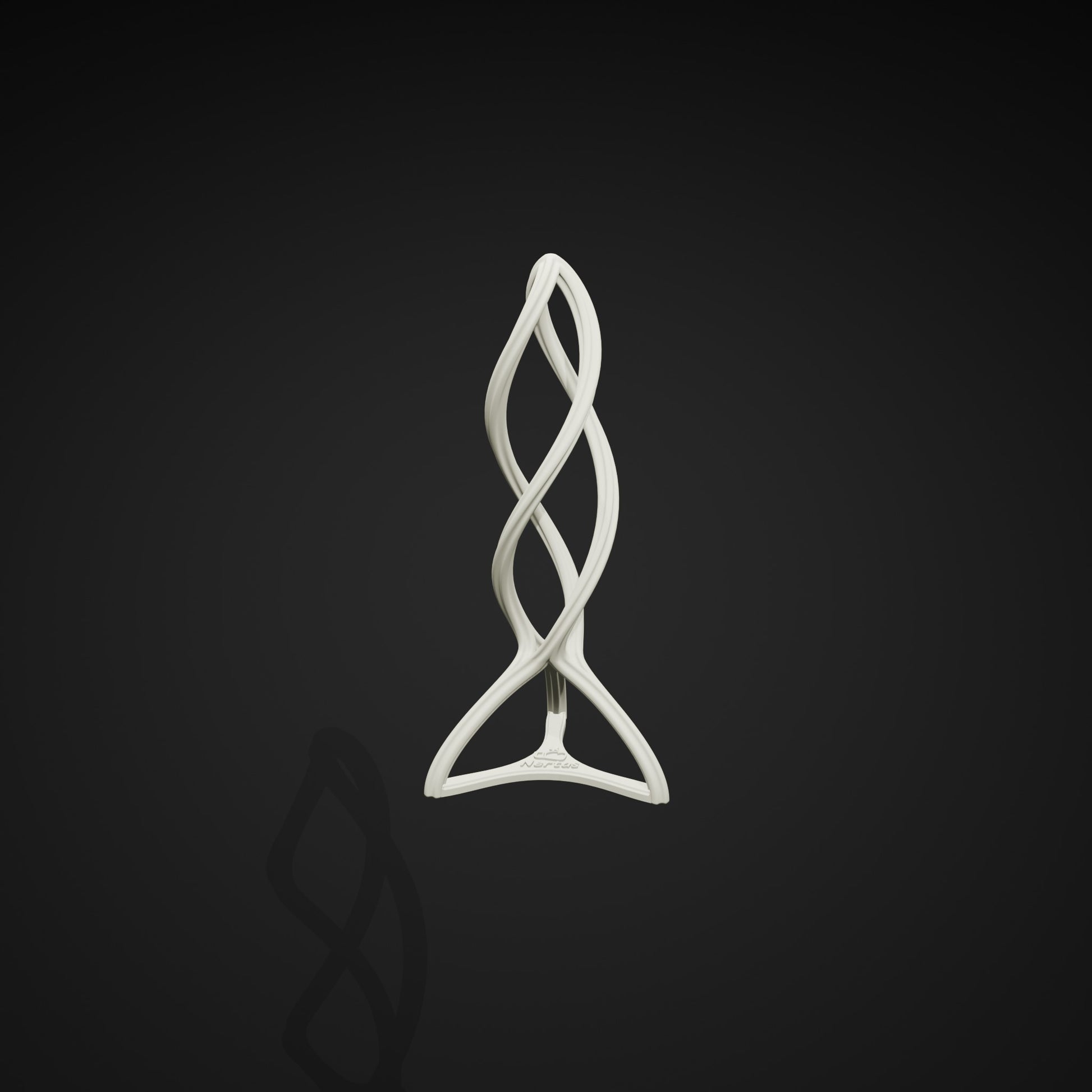 Ein Render des Nertas Boxhandschuhtrockners. Der Boxhandschuhtrockner ist schon fast organisch geformt für einen elfischen look und sehr viel Platz für trocknende Luft.